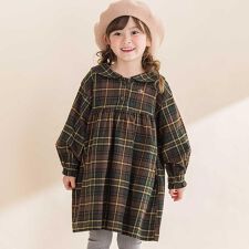 【お揃い】チェック柄セーラー襟ワンピース(80~130cm)