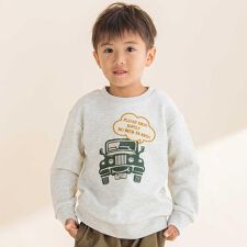 TC裏毛車パッチ刺しゅうトレーナー(80~130cm)