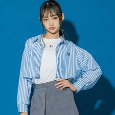 【 ニコ☆プチ 掲載 】ストライプシャツ＆ロゴ刺しゅうTシャツセット(130~160cm)