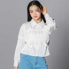 【 ニコ☆プチ 掲載 】シャツ＆ビスチェセット(130~160cm)