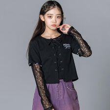 チュールレースアップTシャツセット(130~160cm)
