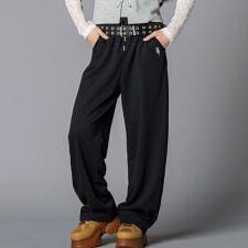 レースアップ・カーブパンツ（ベルト付き）(130~160cm)