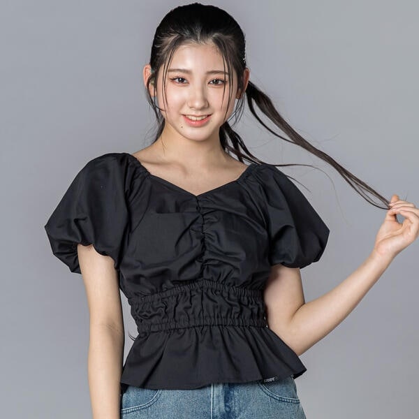 [�}���C]2WAY�I�t�V�����_�[�V���[�����O�g�b�v�X�u���E�X(130~160cm)/�W�f�B�iZIDDY�j �u���b�N