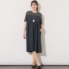 ピサーノ(PISANO)の【手洗いOK】天竺/スパンローンドッキングタックワンピース