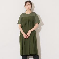 ピサーノ(PISANO)の【手洗いOK】天竺/スパンローンドッキングタックワンピース