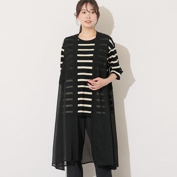 新着 大きいサイズ/接触冷感】カノコVネックジレ エウルキューブ | トップス