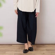 【手洗いOK】デニムプリント・裏起毛ワイドパンツ
