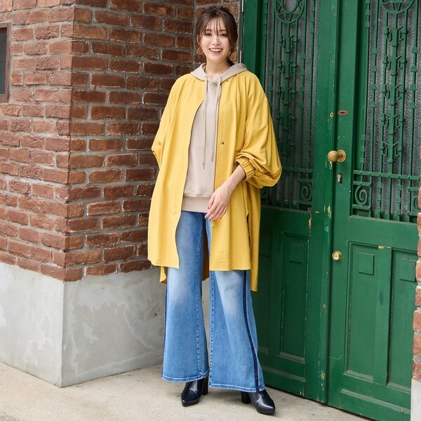 ピサーノ（PISANO）/【手洗いOK】ノーカラー・MA−1ロングジャケット 手洗いOK】ノーカラー・MA-1ロングジャケット | ピサーノ(PISANO