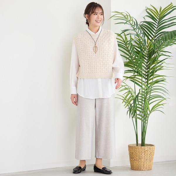 ピサーノ（PISANO）/【アンサンブル】ニットジレ×ストライプシャツ アンサンブル】ニットジレ×ストライプシャツ | ピサーノ(PISANO