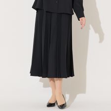 【機能性素材・セットアップ対応】加工プリーツ・Aラインスカート