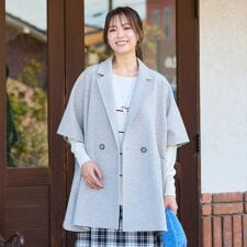 ピサーノ(PISANO)の【吸湿発熱】テーラードカラー・ポンチョジャケット