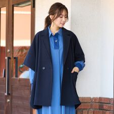 ピサーノ(PISANO)の【吸湿発熱】テーラードカラー・ポンチョジャケット