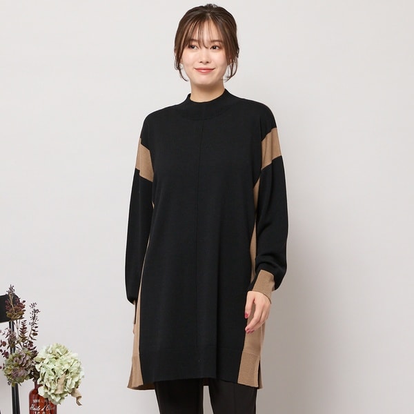 ピサーノ（PISANO）/バイカラー配色・チュニック丈ハイネックニット バイカラー配色・チュニック丈ハイネックニット | ピサーノ(PISANO