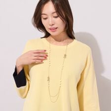 パール調×ゴール調チェーンネックレス