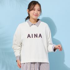 【手洗いOK】『AINA』デニムアップリケカットソー