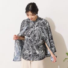 【手洗いOK】3Way・花火プリントケープブラウス