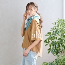 【手洗いOK・紫外線防止・接触冷感】『Soleil』袖プリントカットソー