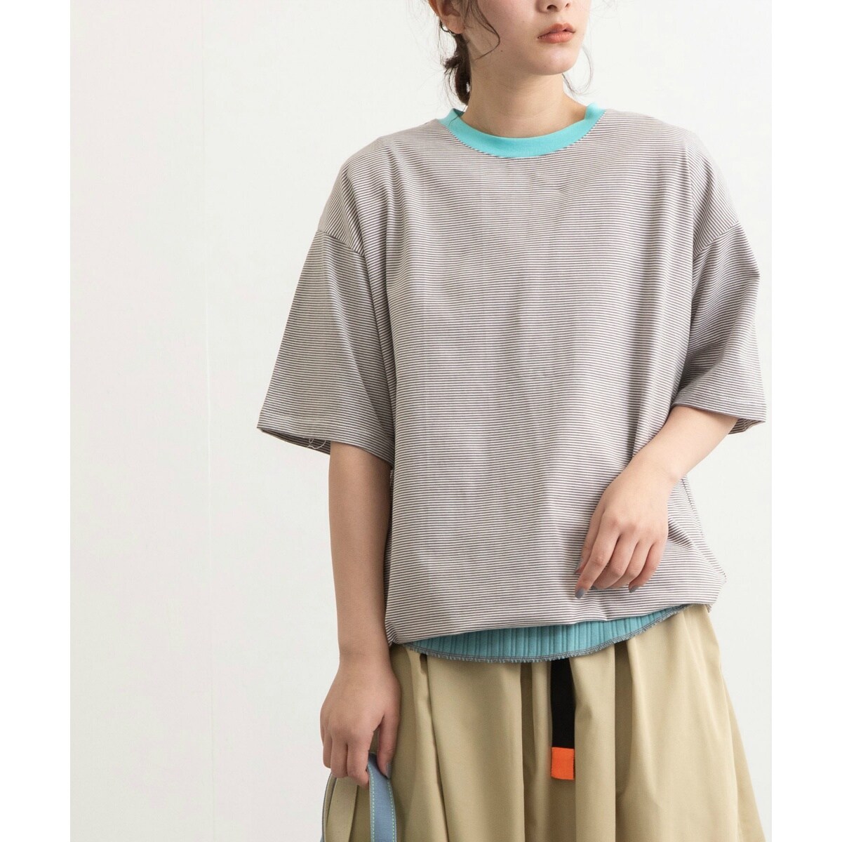 レディース ツモリチサト ドット ハート ボーダー Tシャツ ビック 