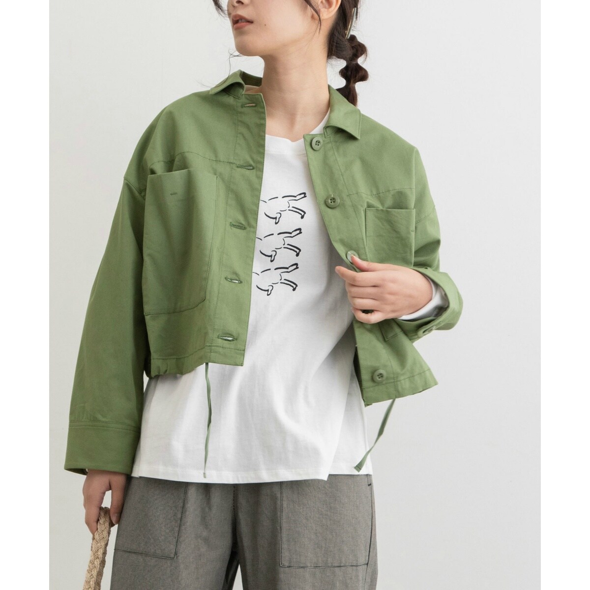 holiday ベージュ ミリタリージャケット ショート丈