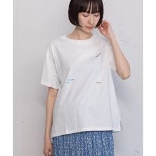 ミニロゴ刺繍カラーTシャツ | プードゥドゥ(POU DOU DOU)
