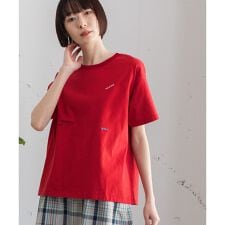 ミニロゴ刺繍カラーTシャツ | プードゥドゥ(POU DOU DOU)