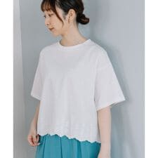 裾スカラップ刺繍プルオーバー