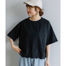 裾スカラップ刺繍プルオーバー