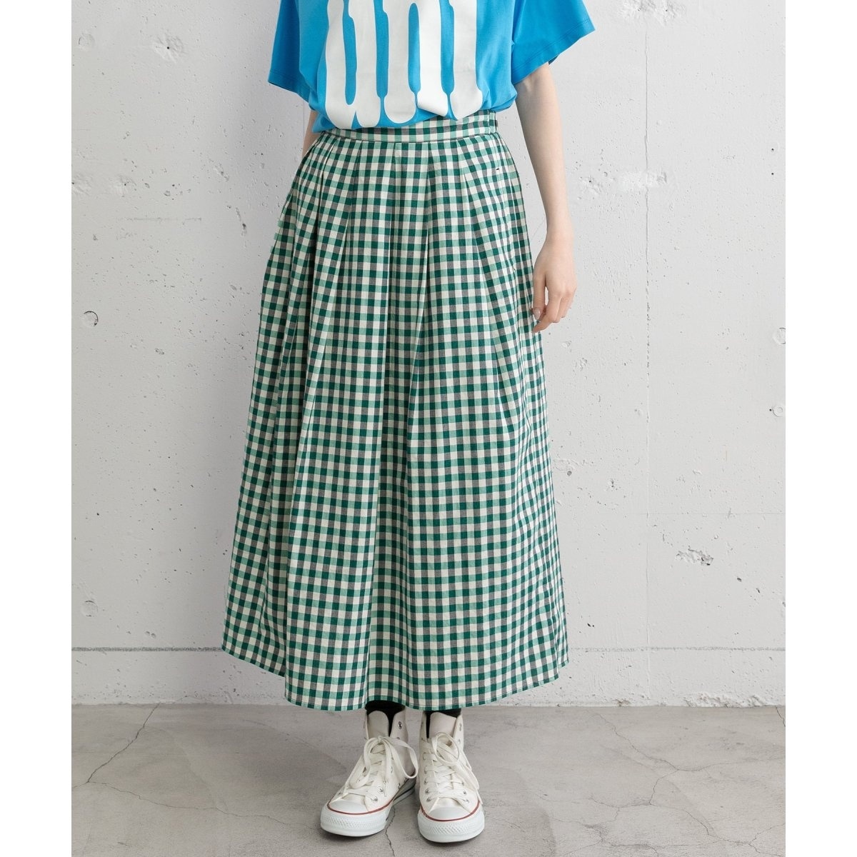 スカート oioi ギンガムチェックタックスカート | プードゥドゥ(POU DOU DOU