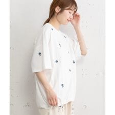 フラワー刺繍bigTシャツ