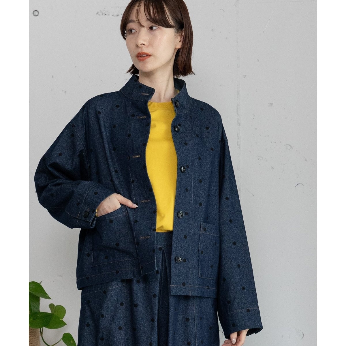美品⭐︎ロペピクニック⭐︎JAPAN FABRICスタンドカラーロングコート ROPÉ PICNIC(ロペピクニック) / JAPAN FABRICスタンドカラー