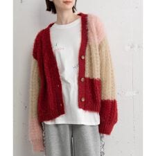 カラーブロックカーディガン