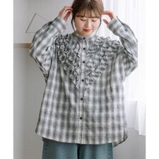 プードゥドゥ(POU DOU DOU)のフロントフリルチェックシャツ