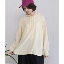 ヘンリーネックフーディトップス