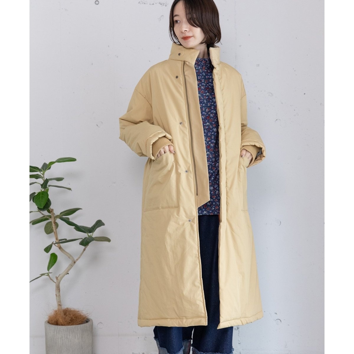 Spick＆Spanスピックアンドスパン ロングコート ボリュームスリーブ Spick & Span（スピックアンドスパン）の「中綿ボリューム