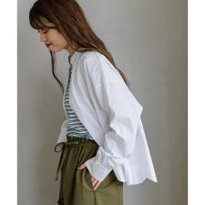 2way裾スカラップ長袖ブラウス