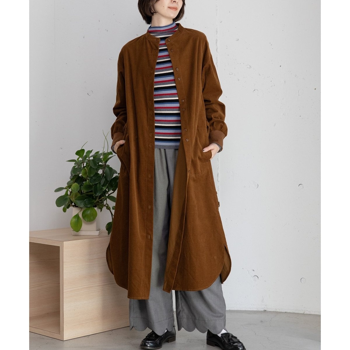 ビエラチェックフリル使いシャツワンピース | プードゥドゥ(POU DOU