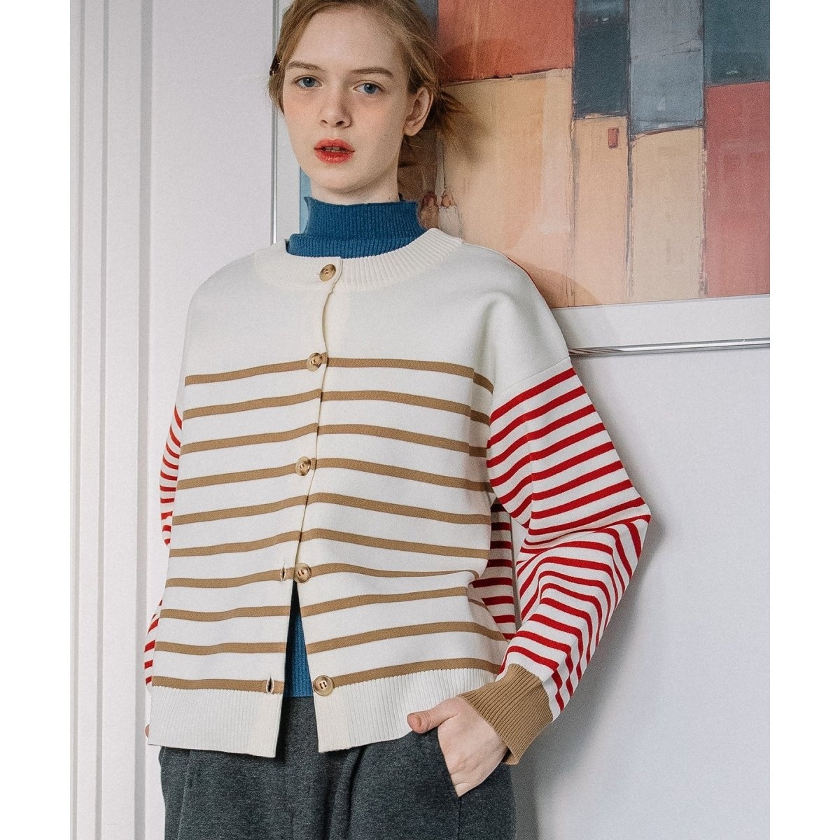 ミックスカラー和紙ニットカーディガン | ヴァン(Vin) | マルイウェブ