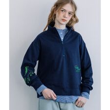 HORSE刺繍zipあき裏毛プルオーバー