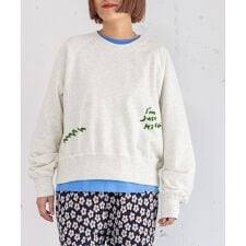 ロゴ刺繍ラグラン裏毛プルオーバー