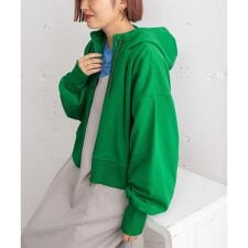 ボリューム袖裏毛フーディパーカ