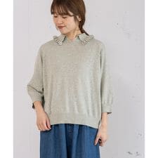 フリル衿ニットプルオーバー