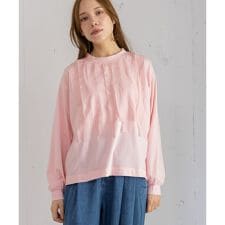 異素材フリル使いプルオーバー