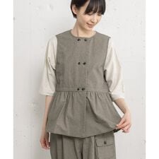 切り替えギャザーダブルボタンベスト