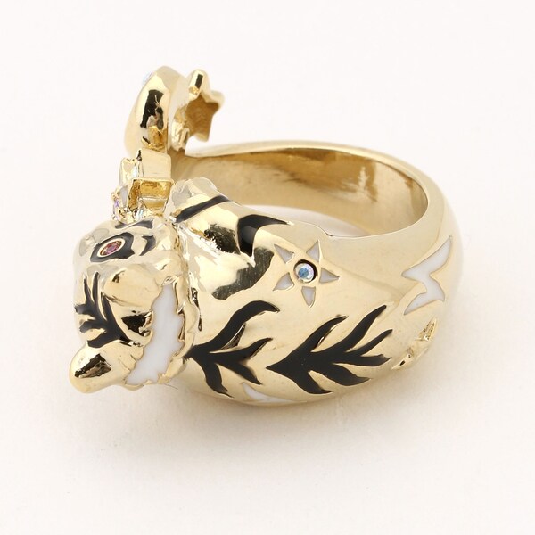 ゴールド Ninki Shinpin 安い購入 Sui 虎 リング Anna