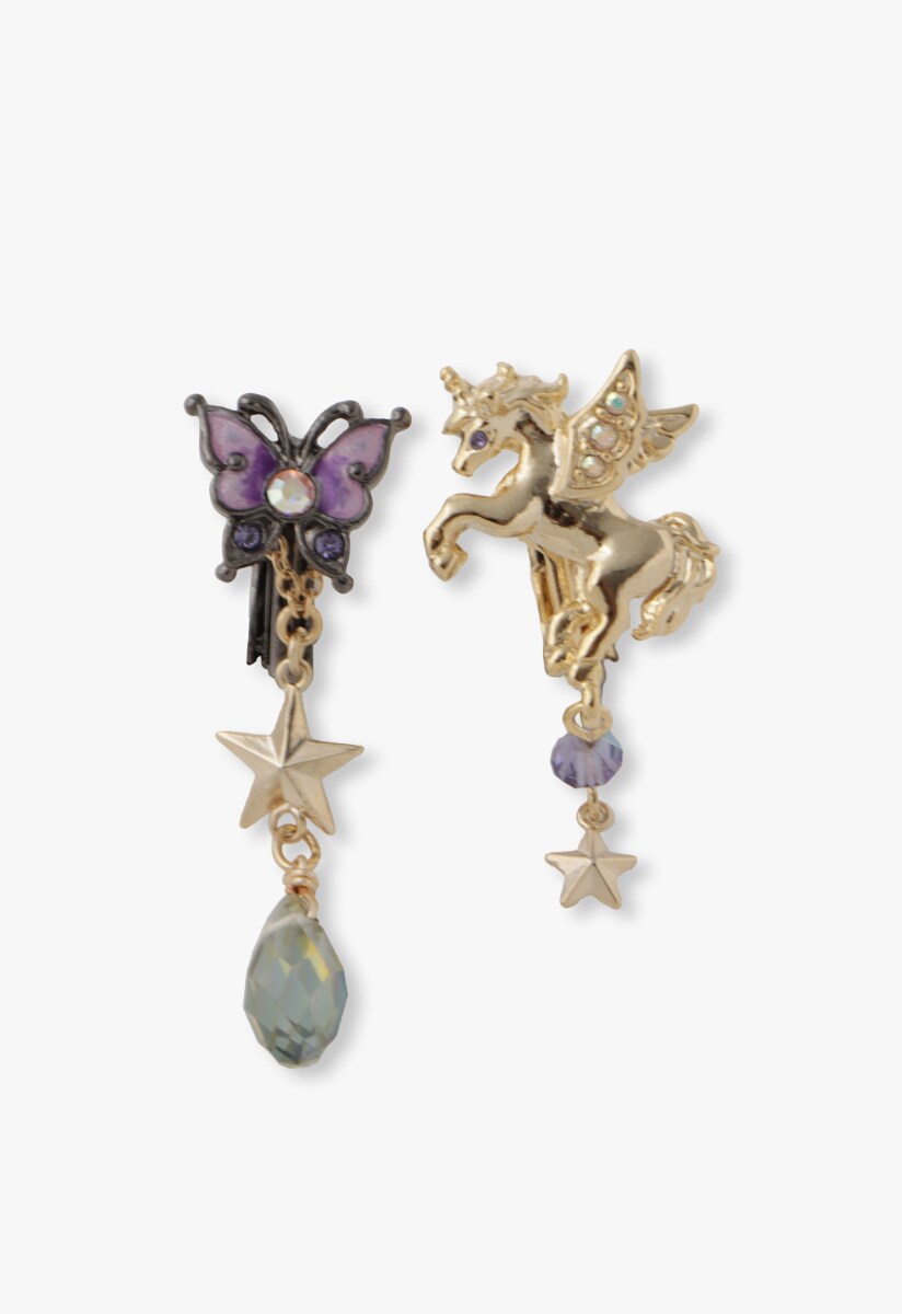 【ANNA SUI】即対応蝶 ユニコーンモチーフ イヤリング 蝶 ユニコーンモチーフ イヤリング | アナ スイ(ANNA SUI