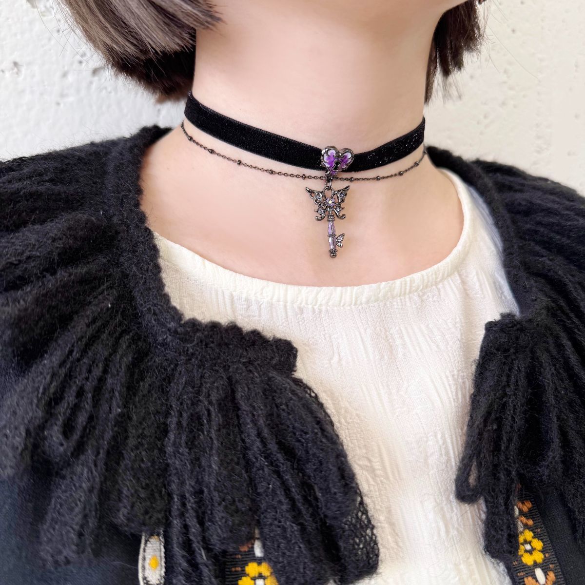 バタフライ鍵モチーフ チョーカーネックレス | アナ スイ(ANNA