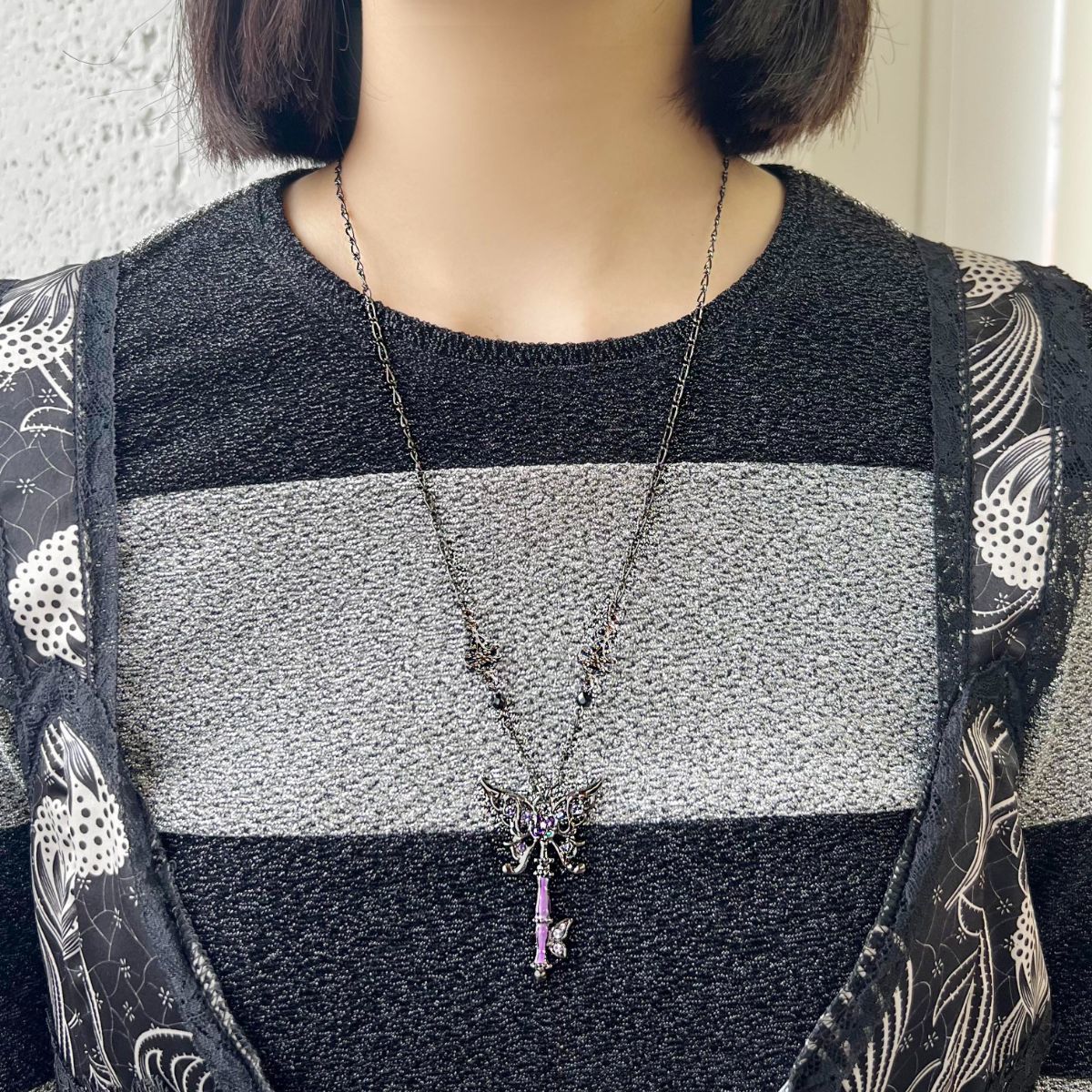 AMNESIA 鍵モチーフネックレス シン バタフライ鍵モチーフ ネックレス | アナ スイ(ANNA SUI