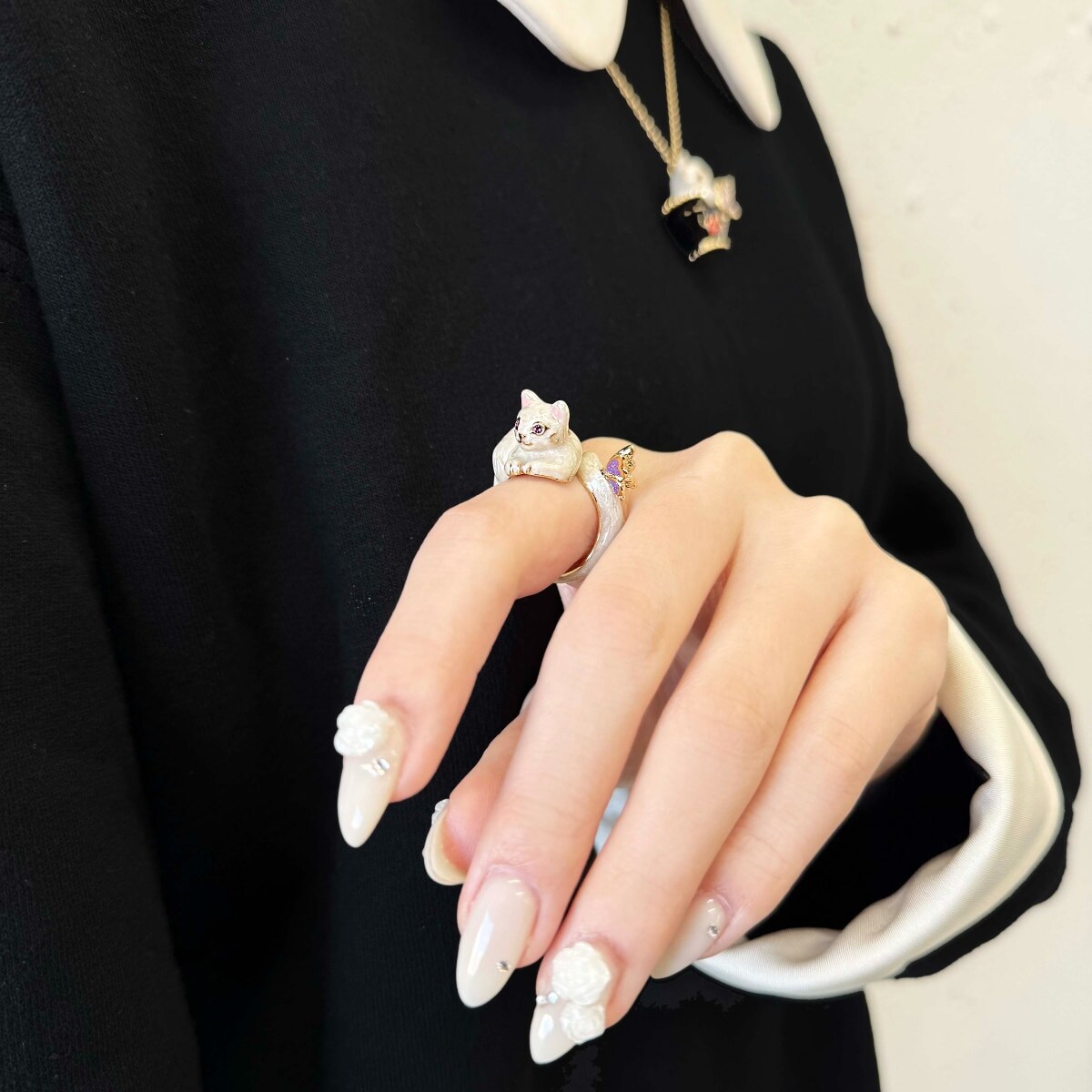 ANNA SUI アナスイ　シルバー925猫モチーフリング　マーカサイト 猫モチーフ リング SAMR0754 XN | ANNA SUI (Women