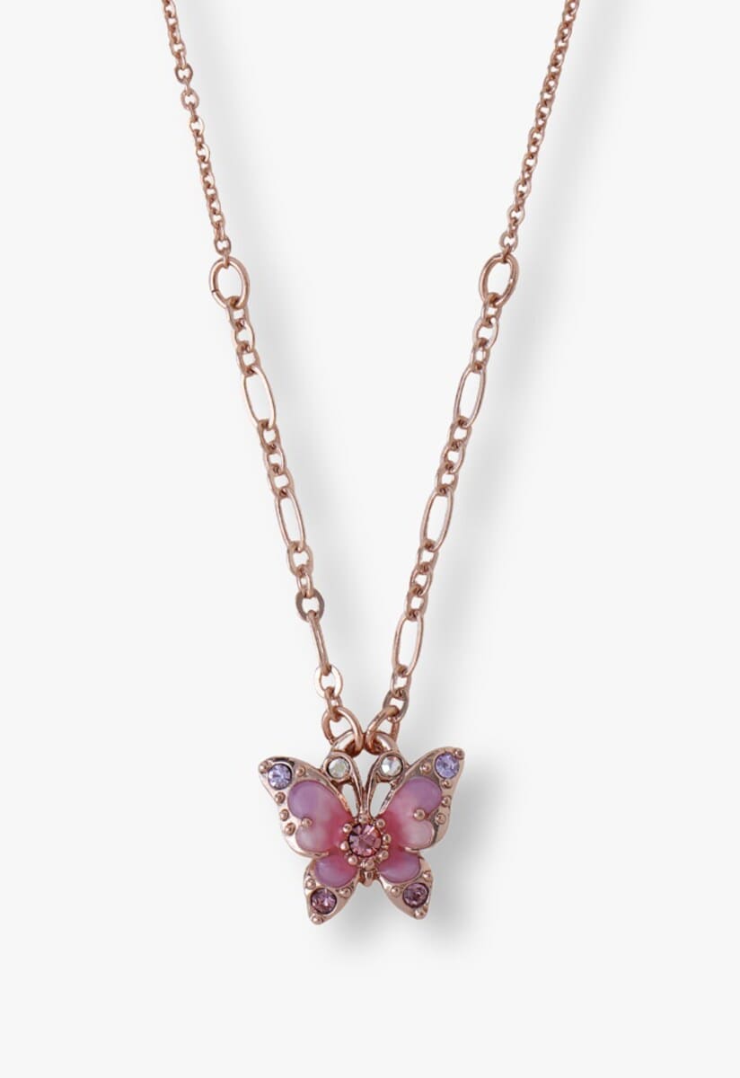 ANNA SUI ハート　ロケットペンダント 蝶モチーフ ロケットネックレス