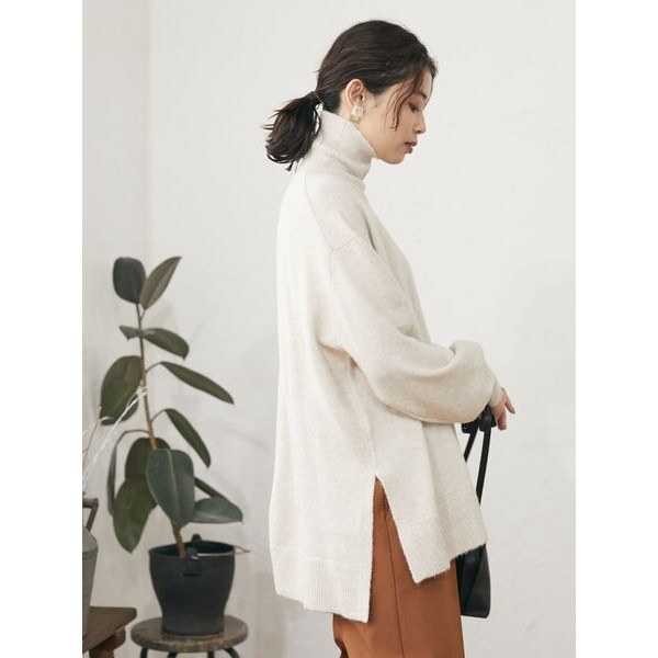 ポンチョ風ニットプルオーバー グリーンパークス 高級感